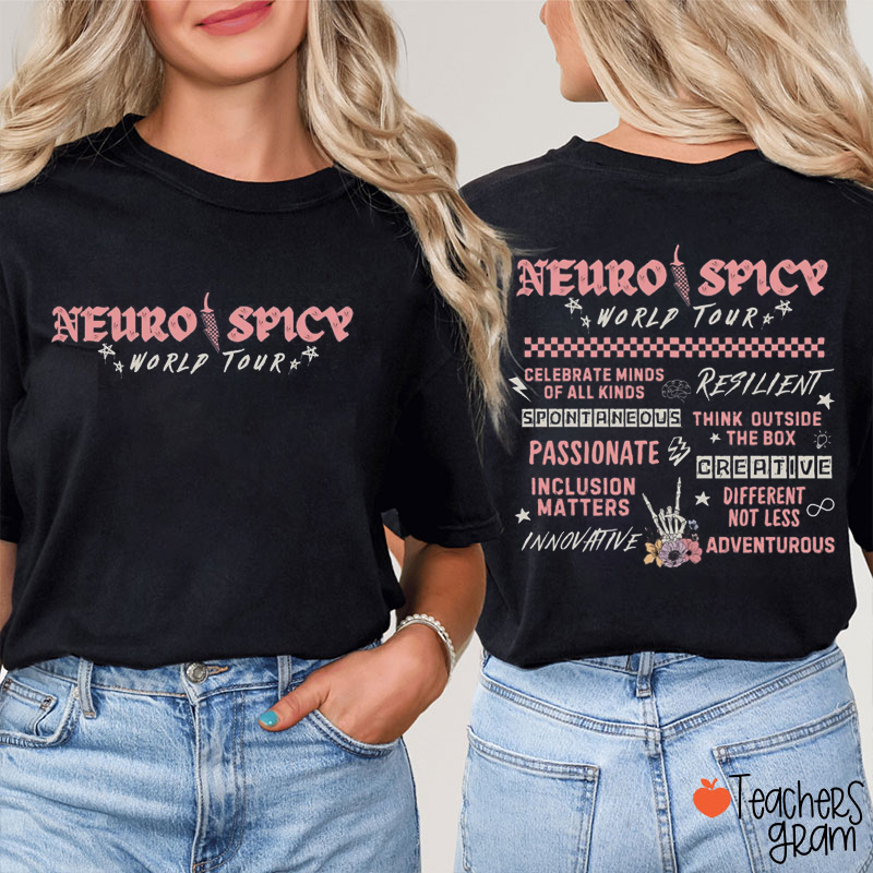 Neuro Spice World Tour Teacher Two Sided T-Shirt