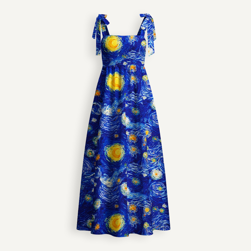 Night Of Stars And Moon Teacher Tie Shoulder Dress