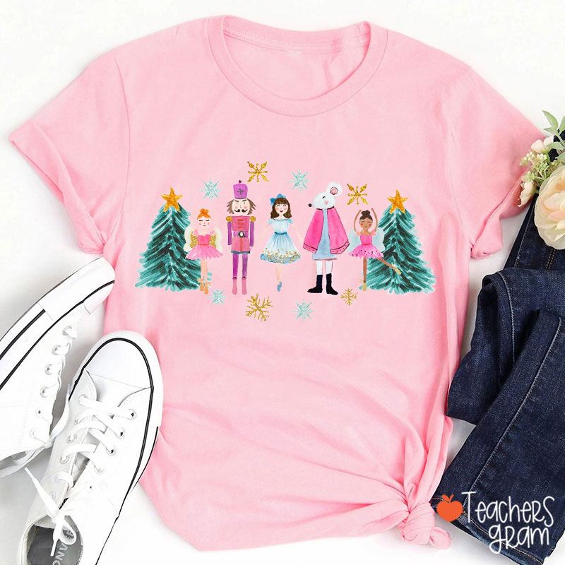 Nutcracker Christmas Tree Snowflake Teacher T-Shirt