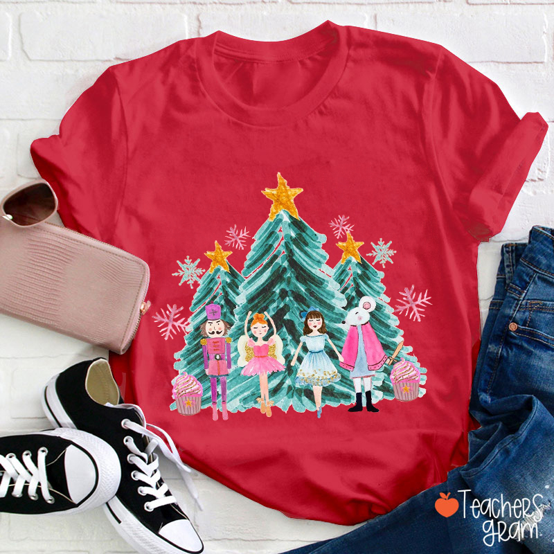 Nutcracker Christmas Tree Teacher T-Shirt