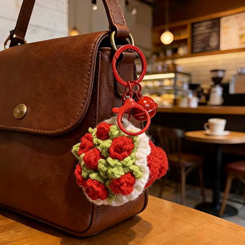 Crochet Flower Bouquet Teacher Keychain