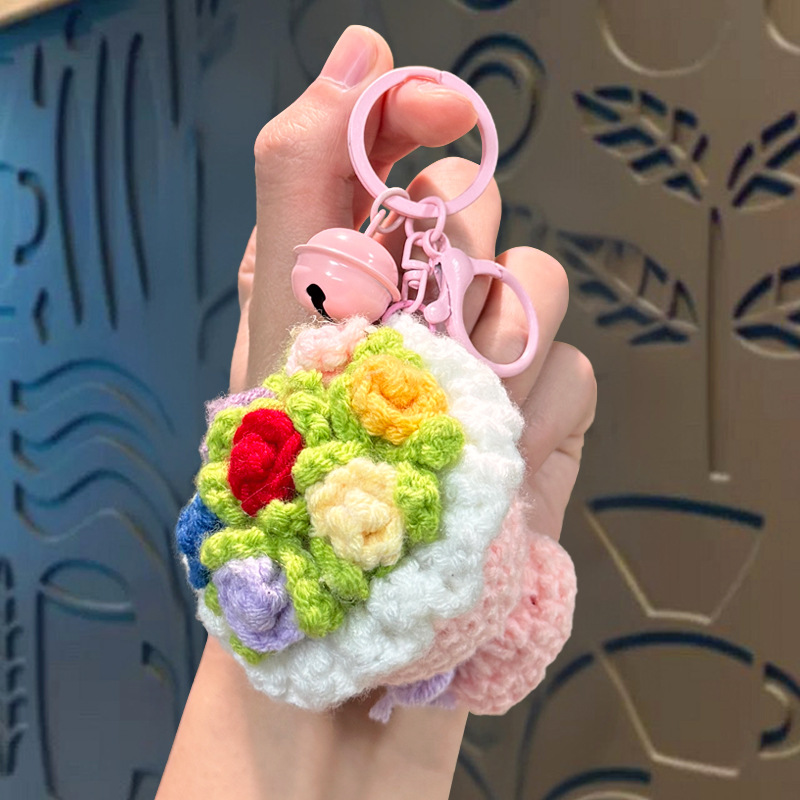Crochet Flower Bouquet Teacher Keychain