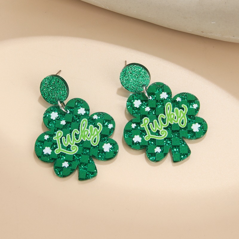 Lucky Shamrock Teacher Acrylic Earrings