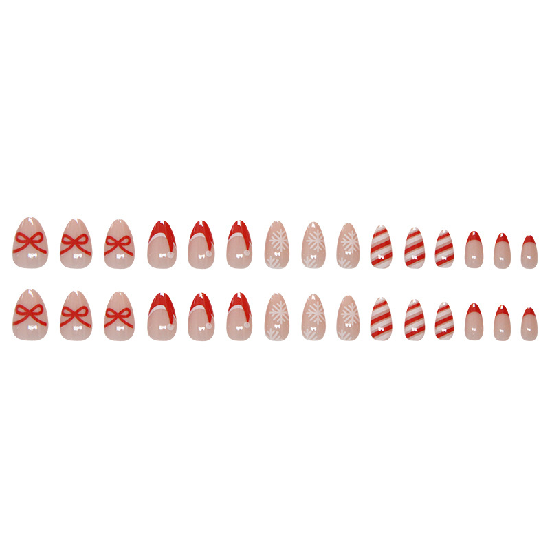 30pcs Snowflake Christmas Hat Teacher Fake Nail
