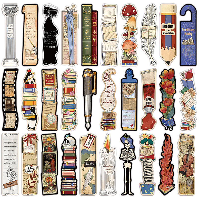 30 Pieces Vintage Reading Themed Bookmarks