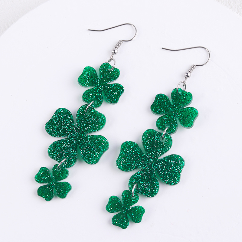 Clover St. Patrick Teacher Acrylic Earrings
