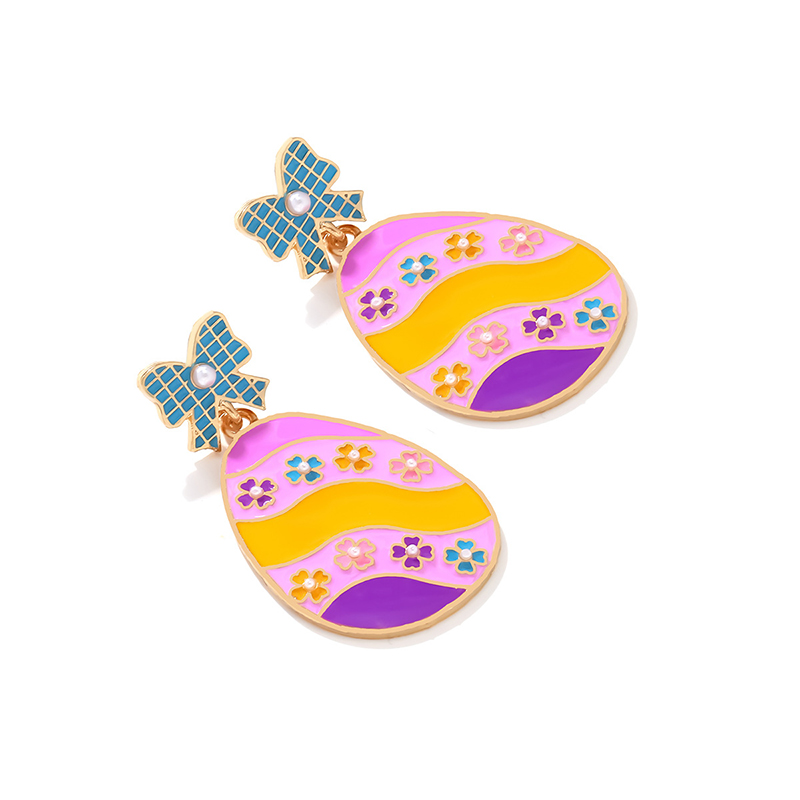 Cute Easter Egg Metal Earrings