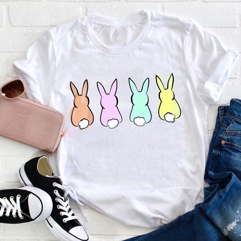 Pastel Bunnies Teacher T-Shirt