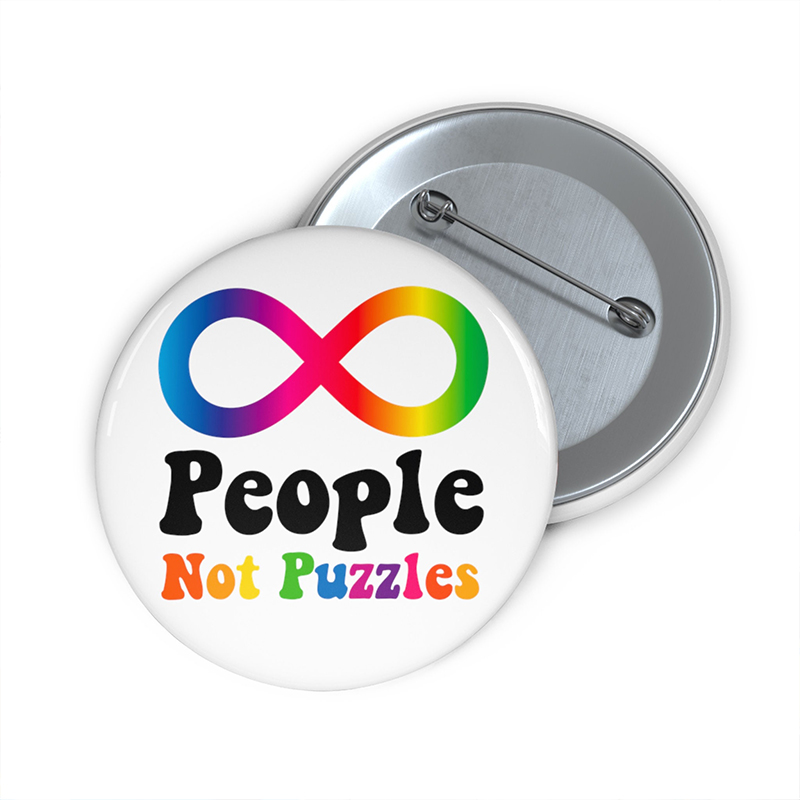 People Not Puzzles Teacher Pinback Button