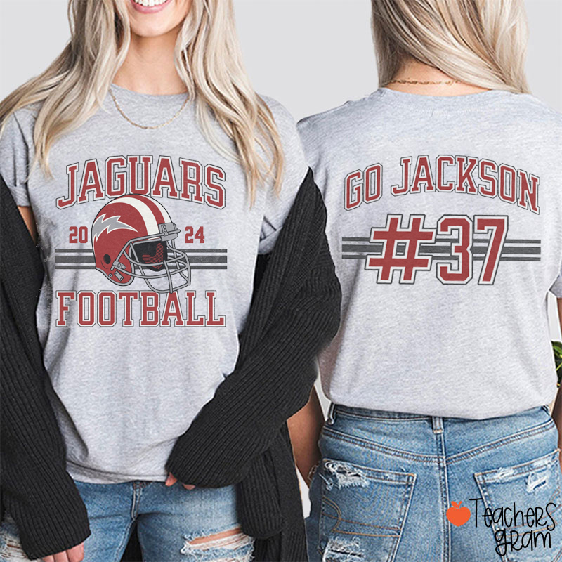 Personalized  Team Name And Number Teacher Two Sided T-Shirt