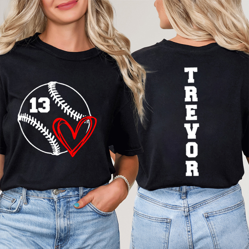 Personalized Love Sport And Your Name Game Day Teacher Two Sided T-Shirt
