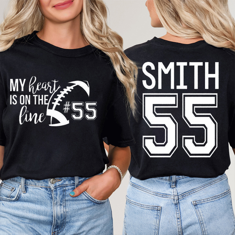 Personalized Mascot And Sport My Heart Is On The Sport Teacher Two Sided T-Shirt