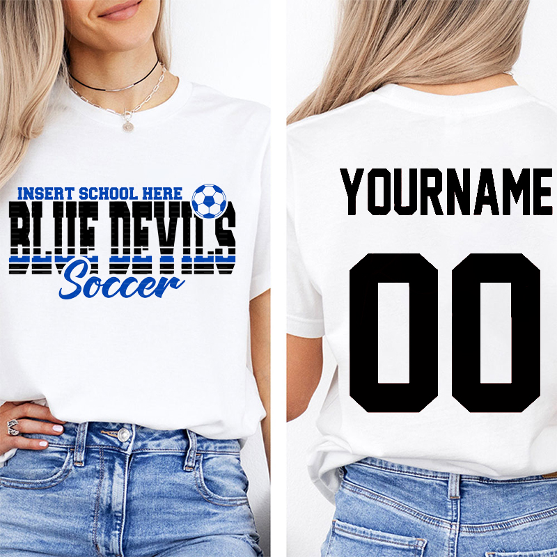 Personalized Mascot School And Sport Game Day Teacher Two Sided T-Shirt