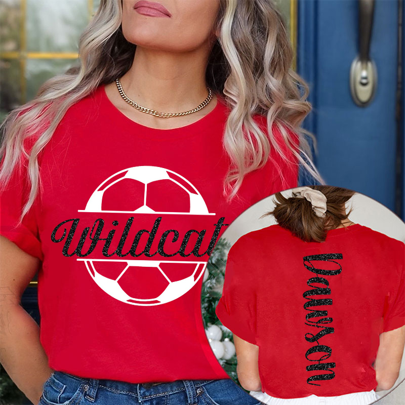 Personalized Mascot Sport And Name Teacher Two Sided T-Shirt