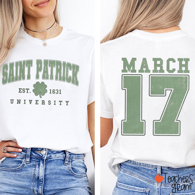 Saint Patrick Teacher Two Sided T-Shirt