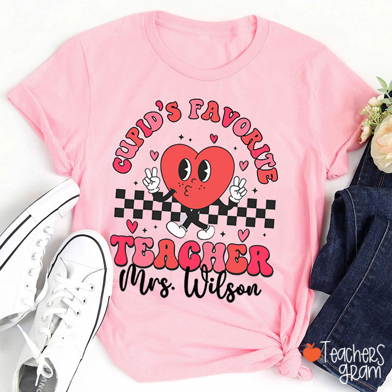 Personalized Name Cupid's Favorite Teacher T-Shirt