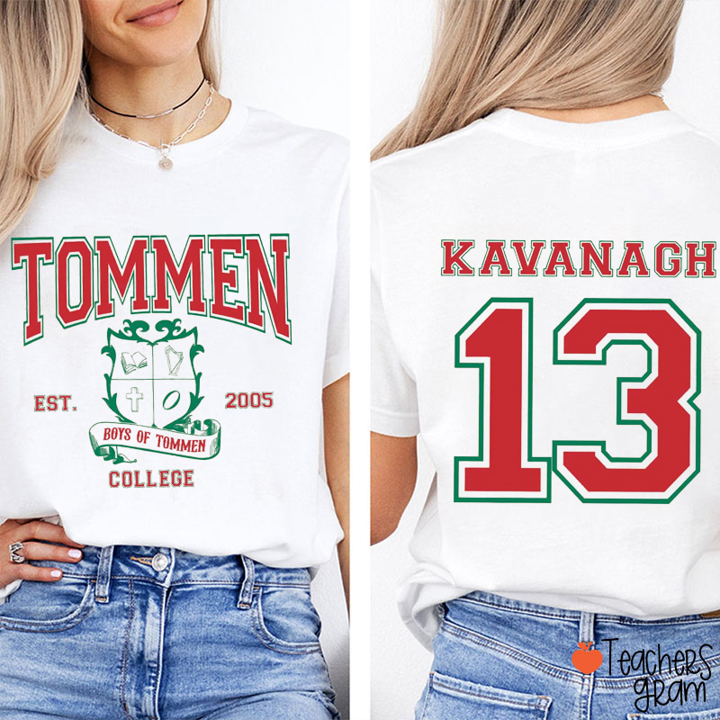 Personalized Name Tommen College Teacher Two Sided T-Shirt