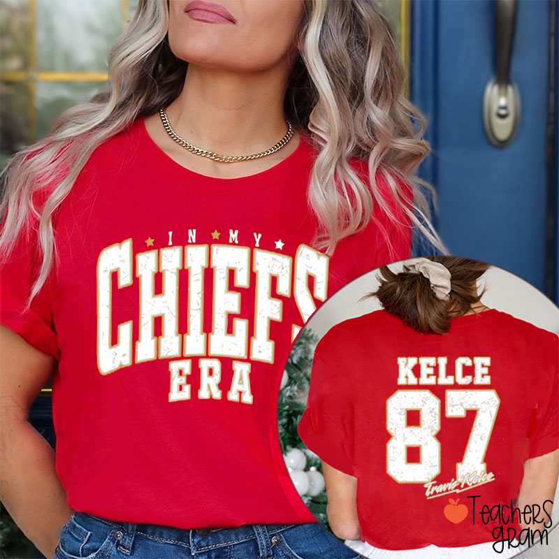 Personalized Number And Number In My Chiefs Era Teacher Two Sided T-Shirt