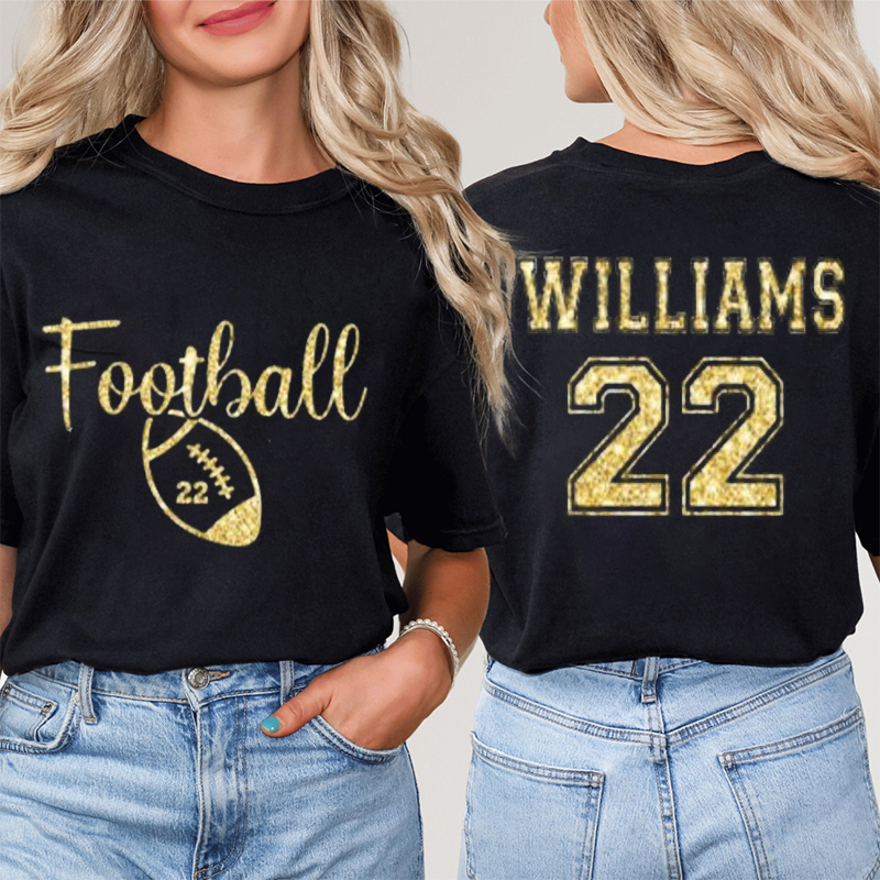 Personalized Sport Name And Number Game Day Teacher Two Sided T-Shirt