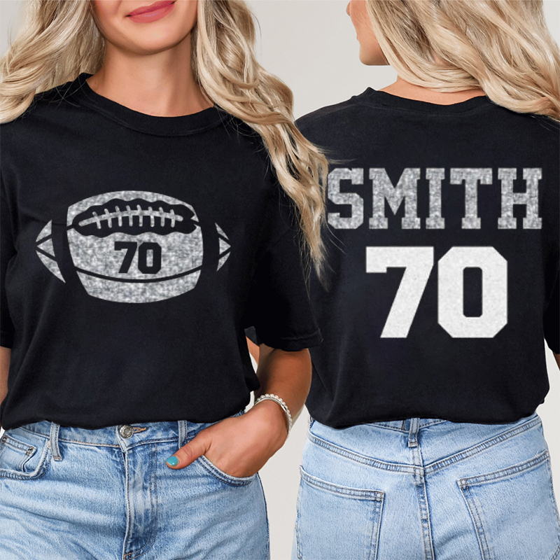 Personalized Sport Name And Number Game Day Teacher Two Sided T-Shirt