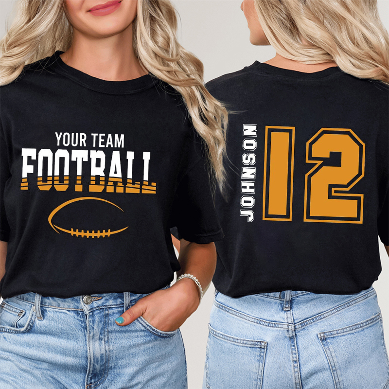 Personalized Team Name And Sport Game Day Teacher Two Sided T-Shirt