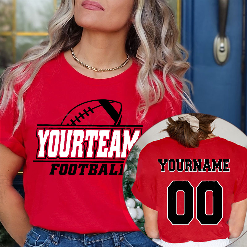 Personalized Your Team And Sport Cheer Up Teacher Two Sided T-Shirt