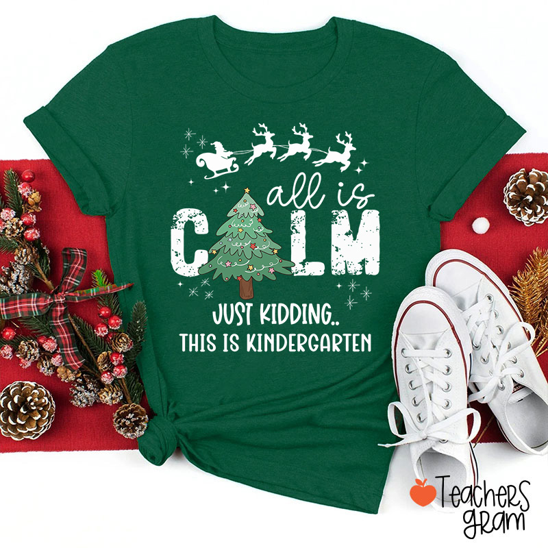 Personalized All Is Calm Just Kidding This Is Teacher T-Shirt