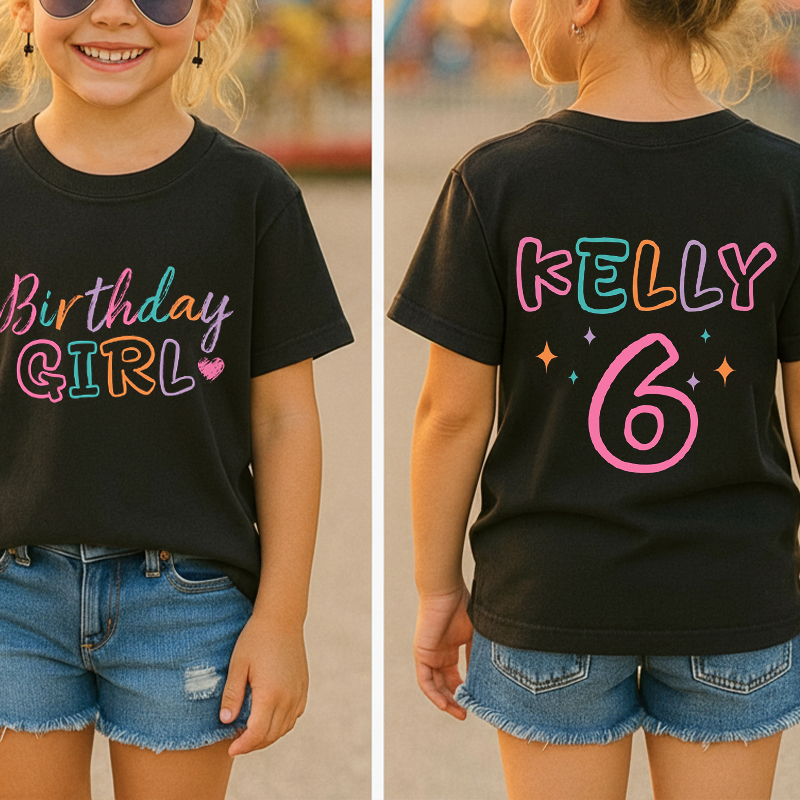 Personalized Birthday Girl Class Two Sided T-Shirt