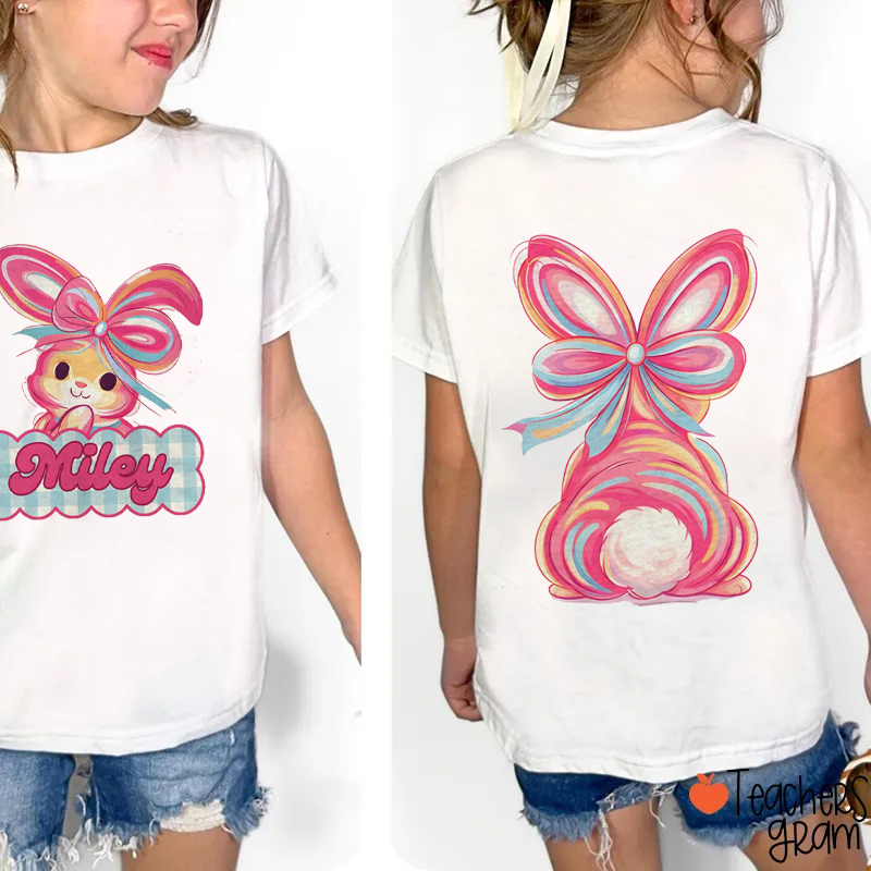 Personalized Bunny Bubble Class Two Sided T-Shirt