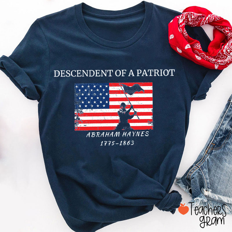 Personalized Descendant Of Patriot Teacher T-Shirt