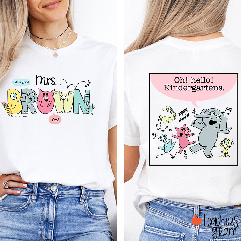 Personalized Grade And Name Life Is Good Teacher Two Sided T-Shirt