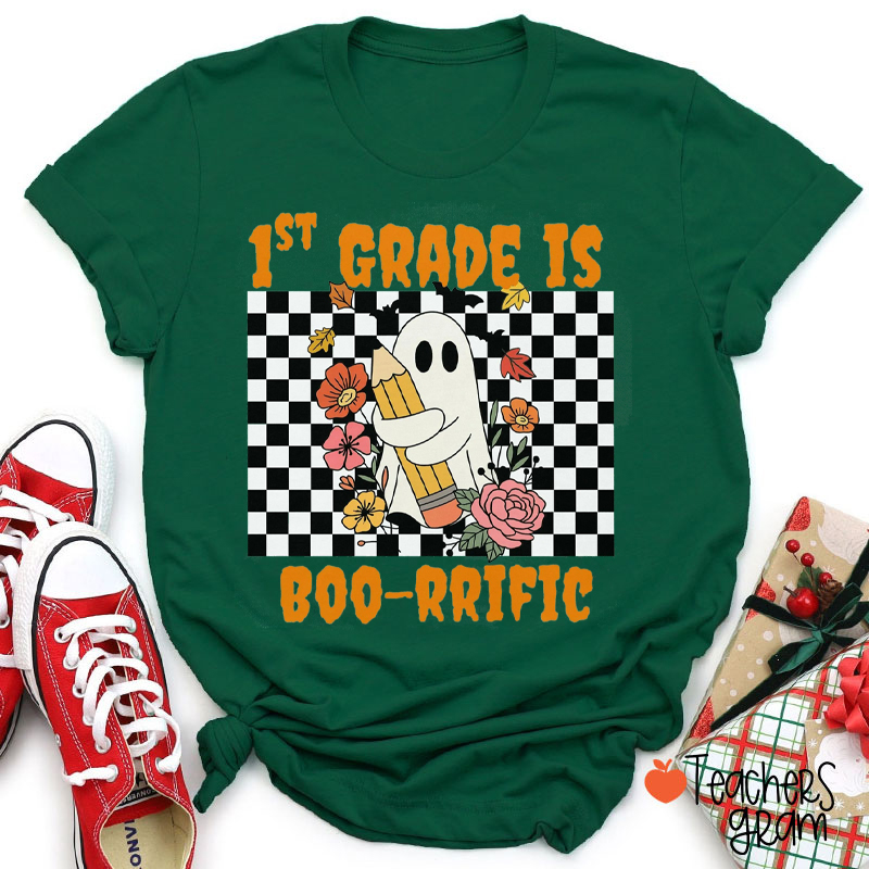 Personalized Grade Is Boo-rrific Teacher T-Shirt