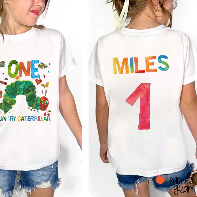 Personalized Hungry Caterpillar Class Two Sided T-Shirt