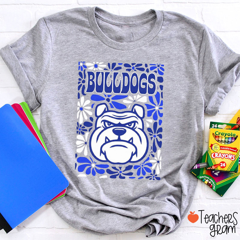 Personalized Mascot Flowers Teacher T-Shirt