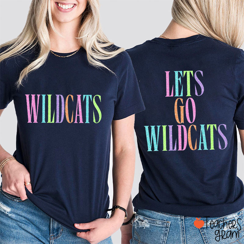 Personalized Mascot Let's Go Teacher Two Sided T-Shirt