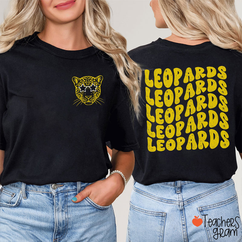 Personalized Mascot Solid Color Teacher Two Sided T-Shirt