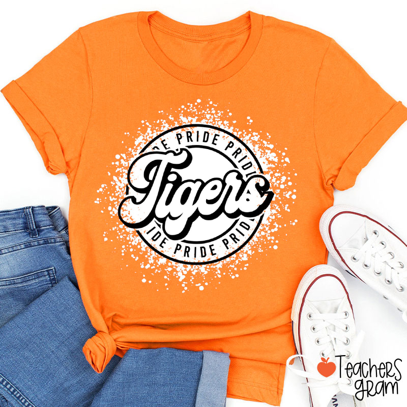 Personalized Mascot Splash Pattern Pride Teacher T-Shirt