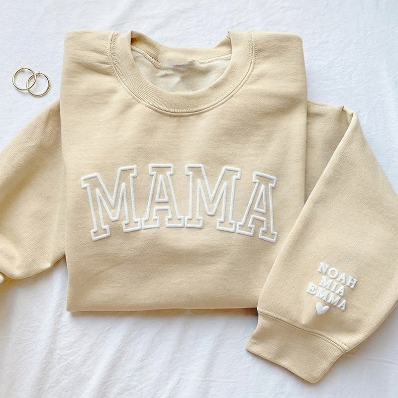 Personalized Minimalist Cool Mom Teacher Puff Printed Sweatshirt