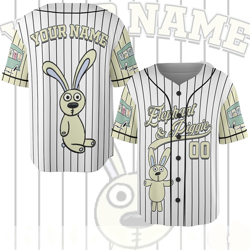 Personalized Name And Number Cute Rabbit Teacher Baseball Jersey