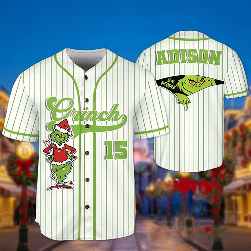 Personalized Name And Number Green Guy Ew People Teacher Baseball Jersey
