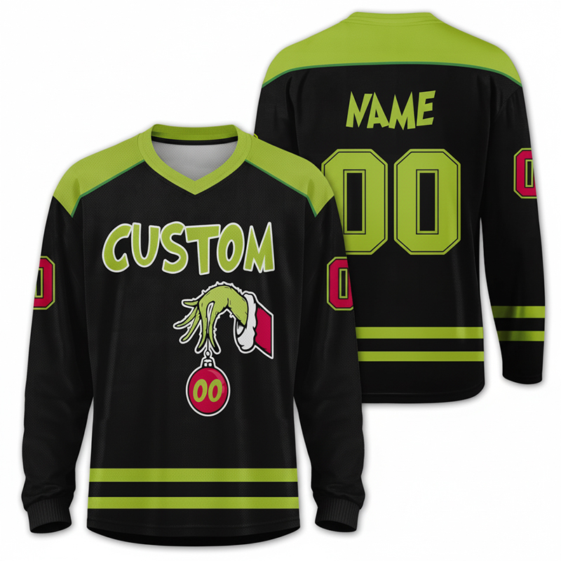 Personalized Name And Number Green Hand Holding Teacher Long Sleeve Jersey