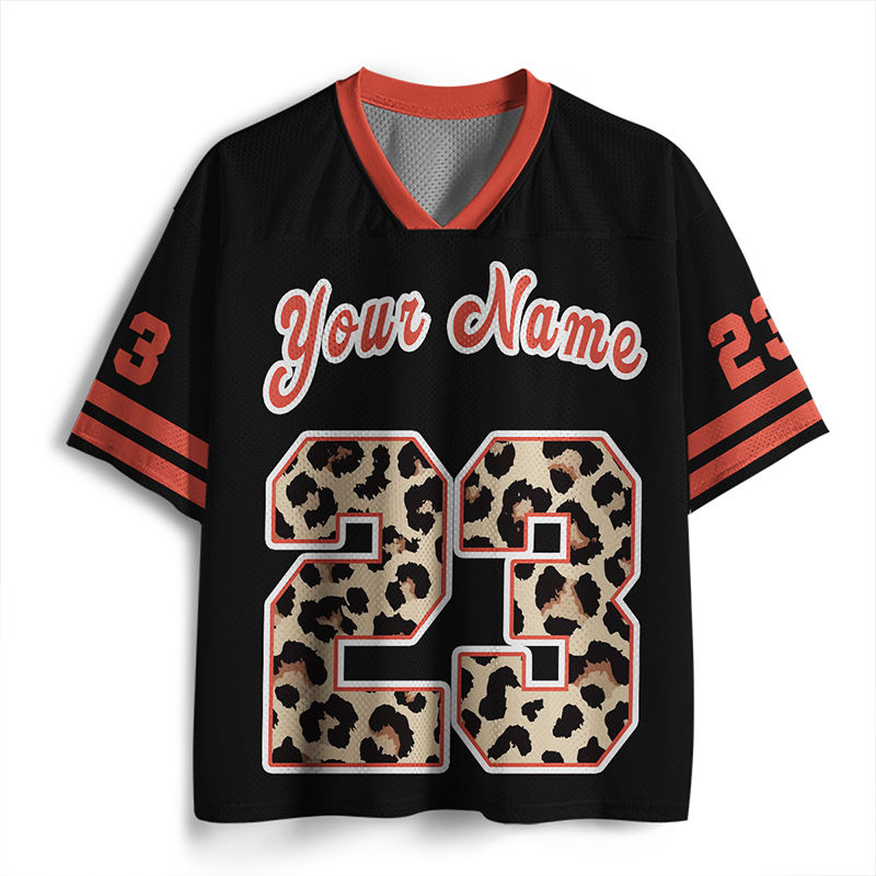 Personalized Name And Number Leopard Teacher Mesh Jersey