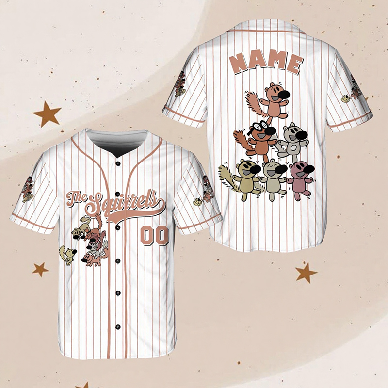 Personalized Name And Number The Squirrels Teacher Baseball Jersey