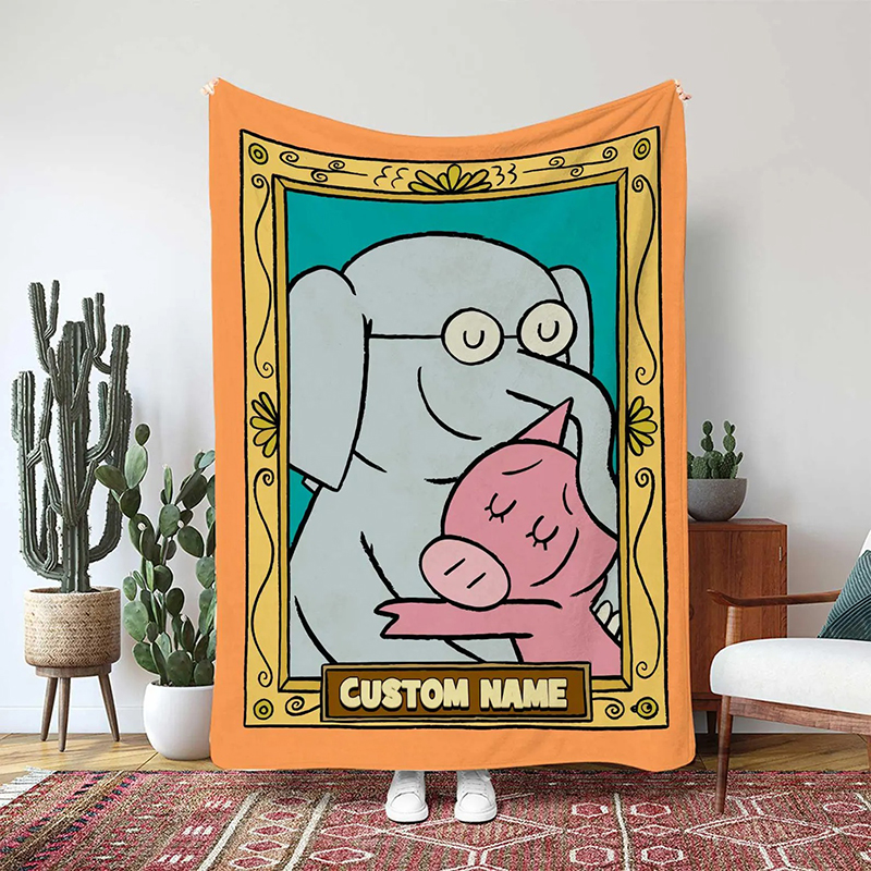 Personalized Name Elephants And Friend Teacher Blanket