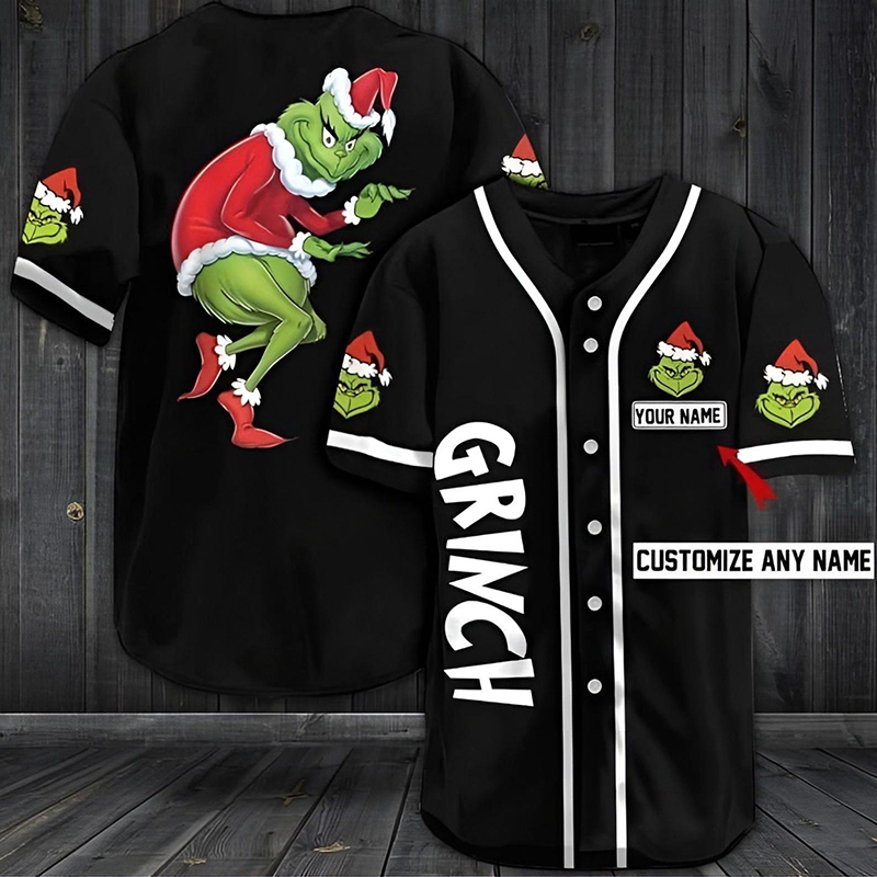 Personalized Name Sneaky Green Guy Teacher Baseball Jersey