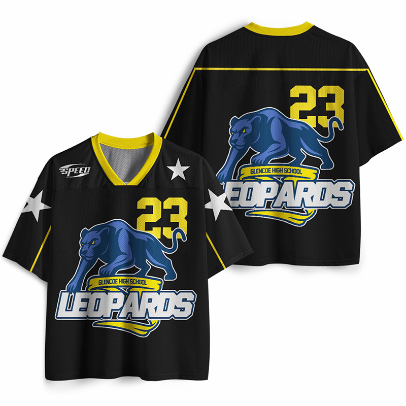 Personalized Number And School Name Leopards Teacher Mesh Jersey
