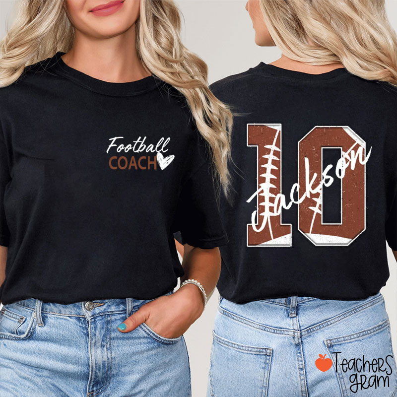 Personalized Sport And Name Game Day Teacher Two Sided T-Shirt