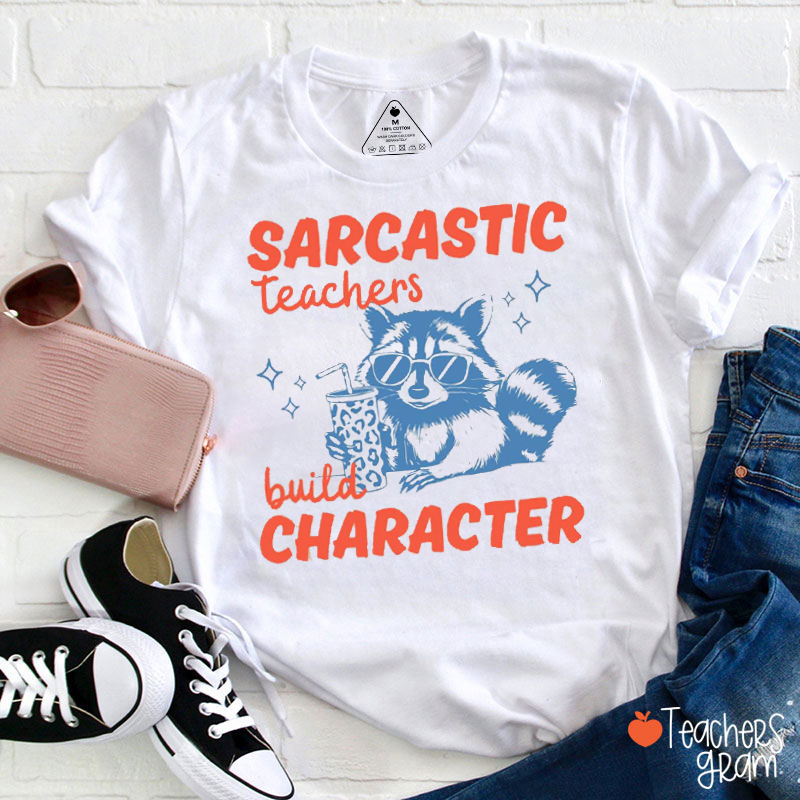 Personalized Text Retro Raccoon Teacher T-Shirt