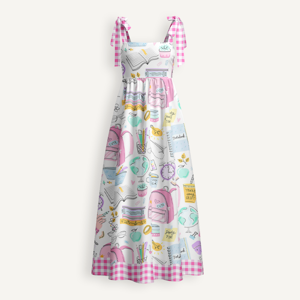 Preppy School Stuff Teacher Tie Shoulder Dress