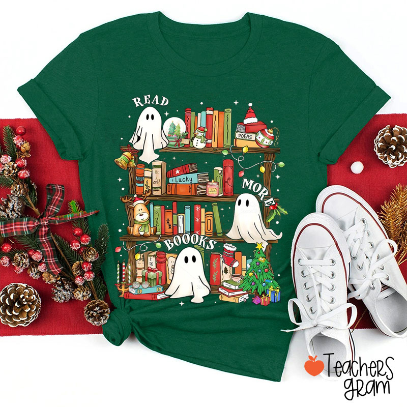 Read More Books Christmas Teacher T-Shirt